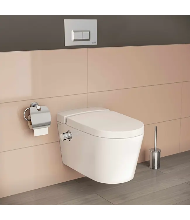 Hangtoilet met bidet Wit Randloos⎢VitrA Nest⎢Geintegreerde bidetkraan Warm&Koud⎢excl. wc bril