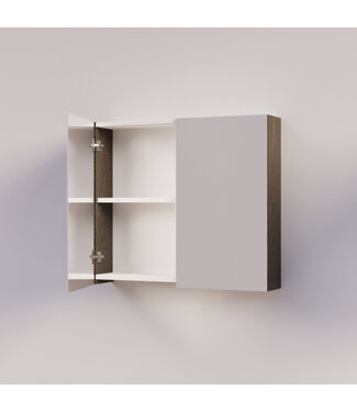 SANI-SUPPLY Spiegelkast Badkamer Trendline 80cm Brown Oak | Luxe Badkamerkast