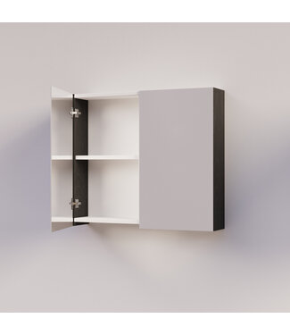 SANI-SUPPLY Spiegelkast Badkamer Trendline 80cm Black Oak | Luxe Badkamerkast