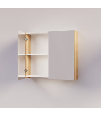 SANI-SUPPLY Spiegelkast Badkamer Trendline 80cm Natural Oak | Luxe Badkamerkast