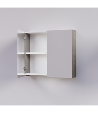 SANI-SUPPLY Spiegelkast Badkamer Trendline 80cm Silver Oak | Luxe Badkamerkast