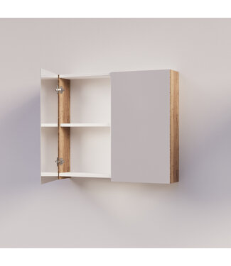 SANI-SUPPLY Spiegelkast Badkamer Trendline 80cm Tabak Oak | Luxe Badkamerkast