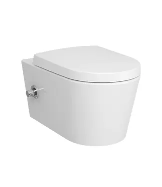 VITRA Hangtoilet met bidet Wit Randloos⎢VitrA Nest⎢Geintegreerd bidetkraan Warm&Koud⎢excl. wc bril