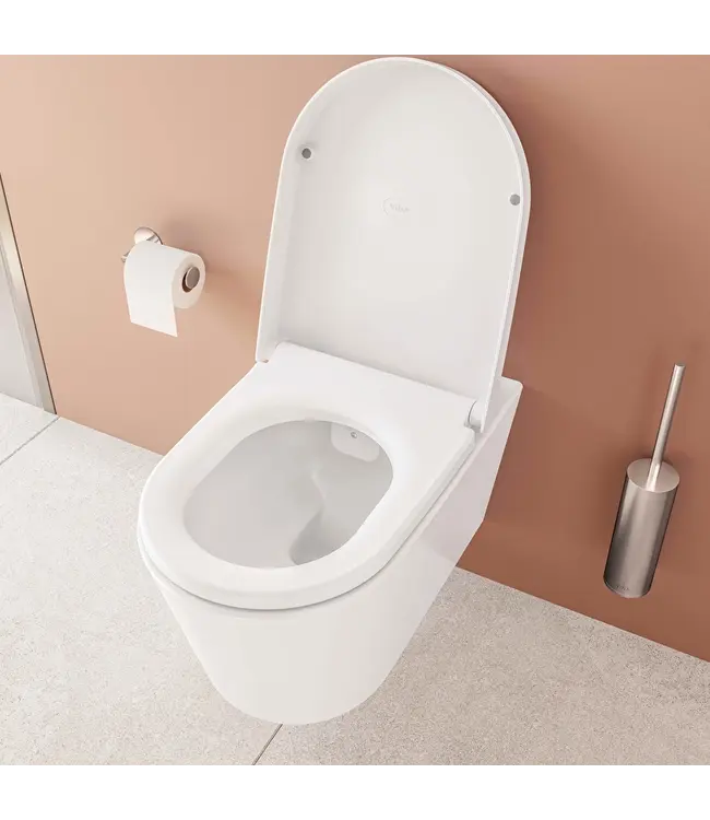 Hangtoilet met bidet Wit Randloos⎢VitrA Nest⎢Geintegreerd bidetkraan Warm&Koud⎢excl. wc bril