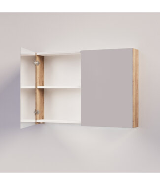 SANI-SUPPLY Spiegelkast Badkamer Trendline 100cm Tabak Oak | Luxe Badkamerkast