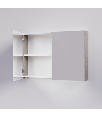 SANI-SUPPLY Spiegelkast Badkamer Trendline 100cm Silver Oak | Luxe Badkamerkast