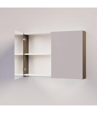 SANI-SUPPLY Spiegelkast Badkamer Trendline 100cm Brown Oak | Luxe Badkamerkast