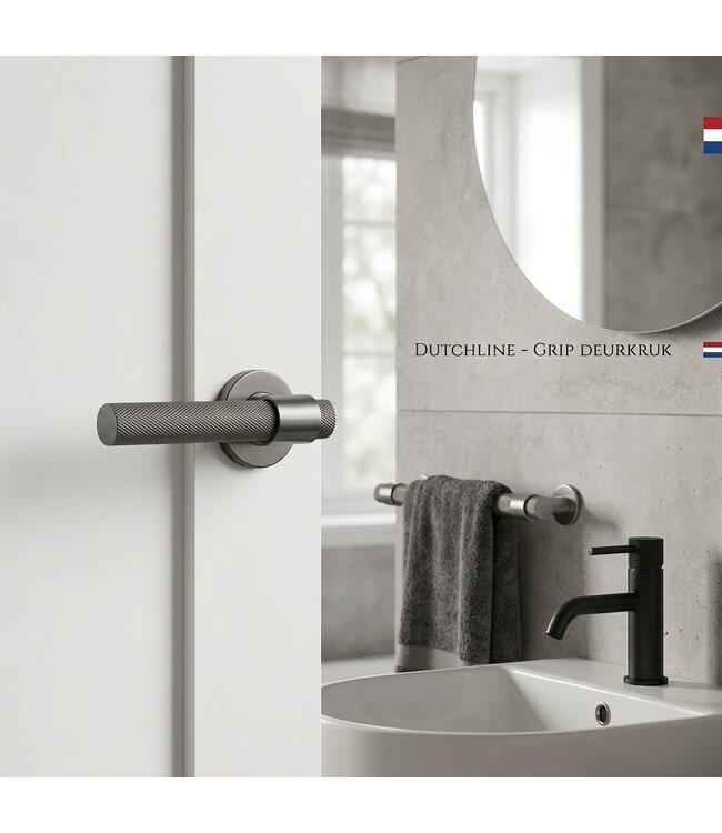 Deurkruk Grip Gunmetal – Industrieel Beslag voor Badkamer & Interieur