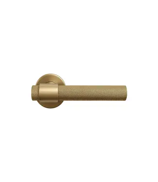 DutchLine Deurkruk Grip Geborsteld Messing – Industrieel Beslag voor Badkamer & Interieur