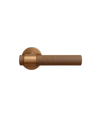DutchLine Deurkruk Grip Geborsteld Brons Koper – Industrieel Beslag voor Badkamer & Interieur