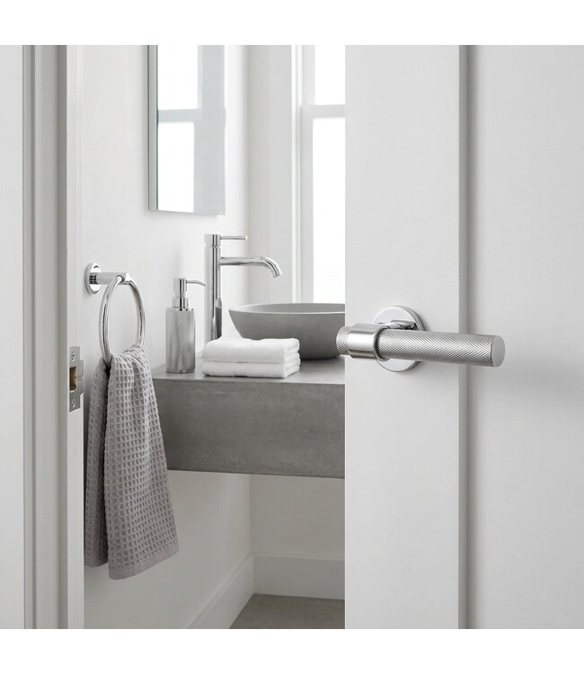 Deurkruk Grip Chroom – Industrieel Beslag voor Badkamer & Interieur