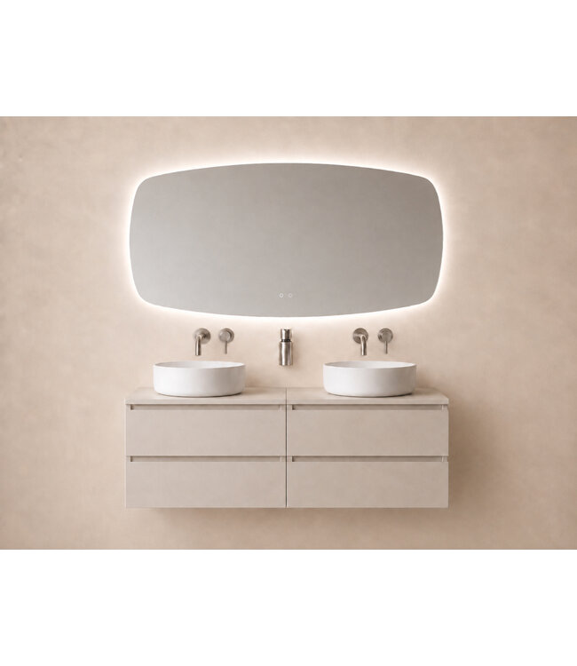 Lumora Rechthoekige Badkamerspiegel 120x70 cm – LED & Verwarming