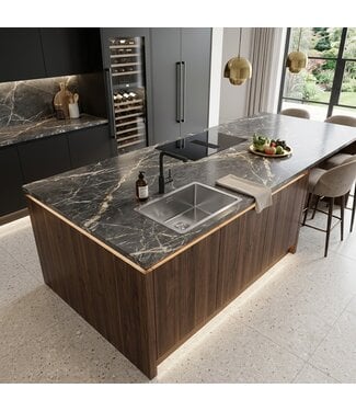DutchLine Spoelbak 40x40x18cm - Geborsteld Staal | RVS Keukenspoelbak