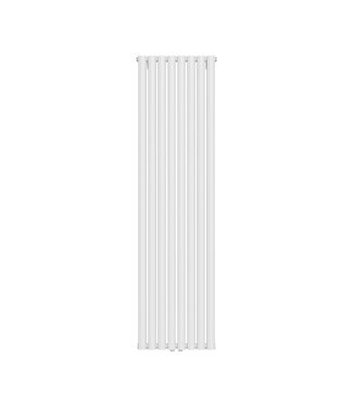BELRAD Designradiator Ovaal Verticaal Wit Dubbel 180x47cm 1640 Watt Belrad Midden / Hoek aansuiting Omkeerbaar
