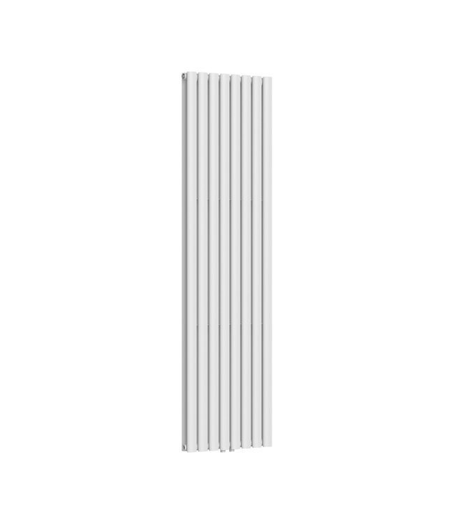 Designradiator Ovaal Verticaal Wit Dubbel 180x47cm 1640 Watt Belrad Midden / Hoek aansuiting Omkeerbaar