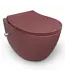 Toiletset Hangtoilet Compleet ISVEA Maroon Rood met Bidetkraan