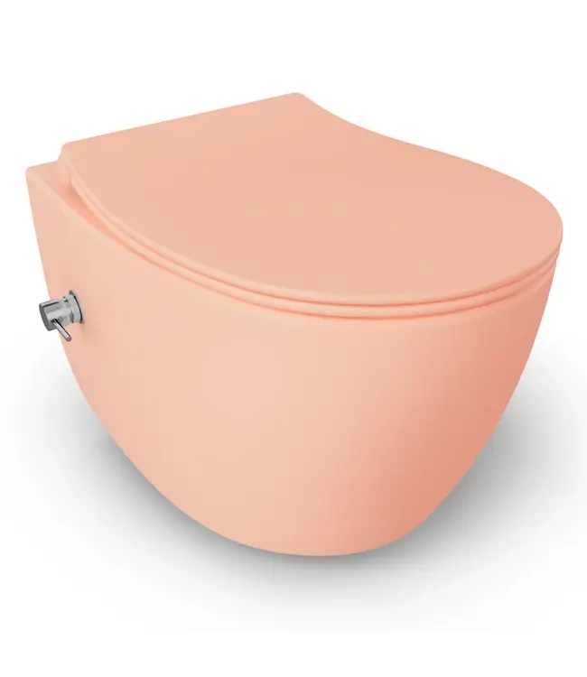 Toiletset Hangtoilet Compleet ISVEA Zalm Roze met Bidetkraan