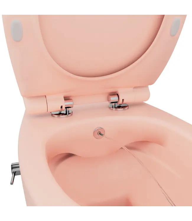 Toiletset Hangtoilet Compleet ISVEA Zalm Roze met Bidetkraan