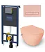 Toiletset Hangtoilet Compleet ISVEA Zalm Roze met Bidetkraan