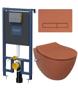 Isvea Toiletset Hangtoilet Compleet ISVEA Terracotta met Bidetkraan