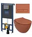 Toiletset Hangtoilet Compleet ISVEA Terracotta met Bidetkraan