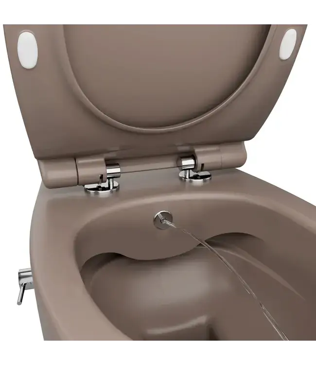 Toiletset Hangtoilet Compleet ISVEA Taupe met Bidetkraan