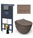 Toiletset Hangtoilet Compleet ISVEA Taupe met Bidetkraan