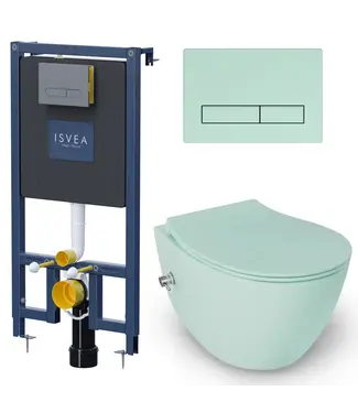 Isvea Toiletset Hangtoilet Compleet ISVEA Mint Groen met Bidetkraan