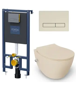 Isvea Toiletset Hangtoilet Compleet ISVEA Ivoor met Bidetkraan