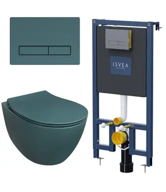 Isvea Toiletset Hangtoilet Compleet ISVEA Sentimenti Petrol Groen