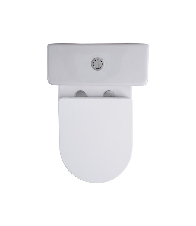 Staand toilet Duoblok Compleet - Back-to-Wall - Glanzend Wit - Randloos - OA&PK