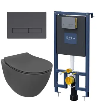 Isvea Toiletset Hangtoilet Compleet ISVEA Sentimenti Antraciet