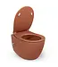 Hangtoilet met bidet Terracotta met Geintegreerde kraan Koud⎢Isvea Sentimenti NEO Randloos excl. wc bril