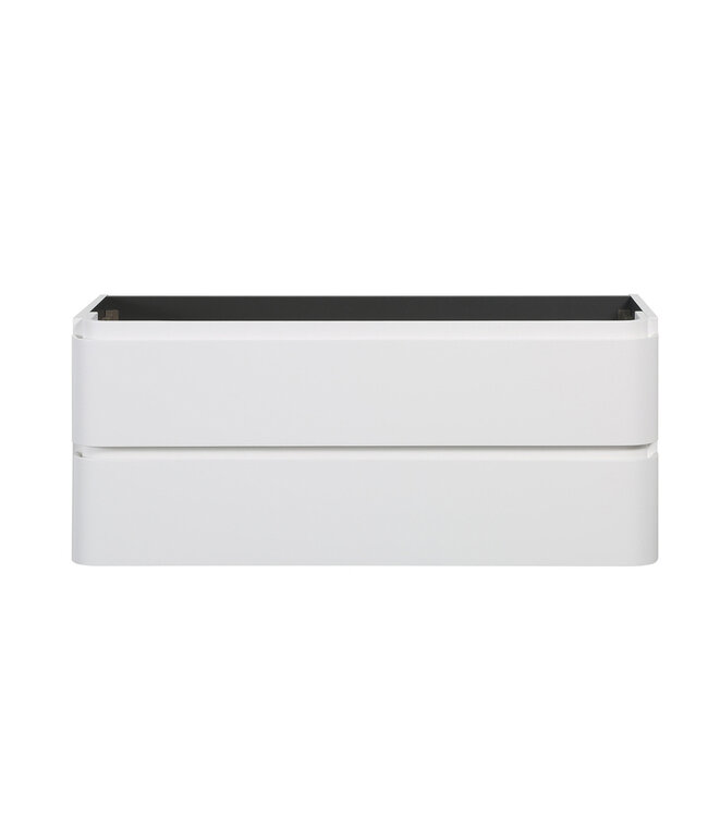 Wastafelonderkast Novira Mat Wit 120x48cm | Afgeronde hoeken