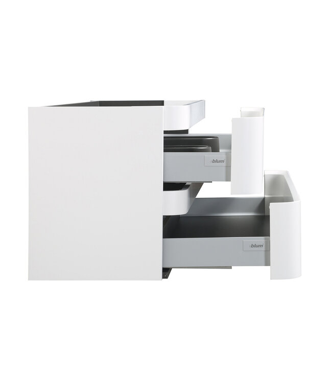Wastafelonderkast Novira Mat Wit 120x48cm | Afgeronde hoeken
