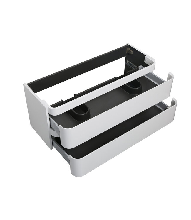 Wastafelonderkast Novira Mat Wit 120x48cm | Afgeronde hoeken