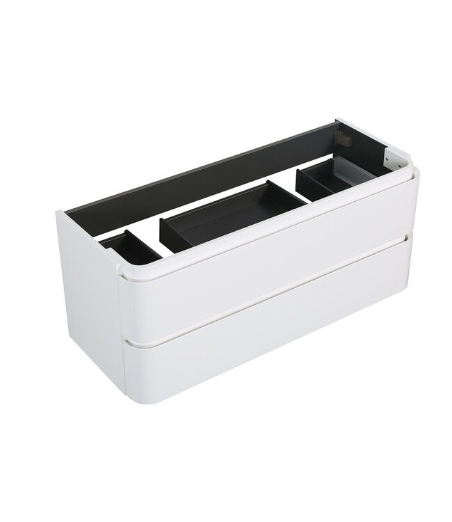 Wastafelonderkast Novira Mat Wit 120x48cm | Afgeronde hoeken