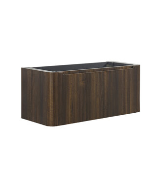 Wiesbaden Wastafelonderkast Sulora Walnoot 120cm | Geribbeld Design & Afgeronde hoeken