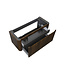 Wastafelonderkast Sulora Walnoot 120cm | Geribbeld Design & Afgeronde hoeken
