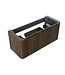 Wastafelonderkast Sulora Walnoot 120cm | Geribbeld Design & Afgeronde hoeken