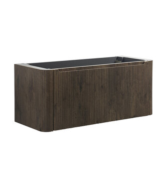 Wiesbaden Wastafelonderkast Sulora Bruin Eiken 120cm | Geribbeld Design & Afgeronde hoeken