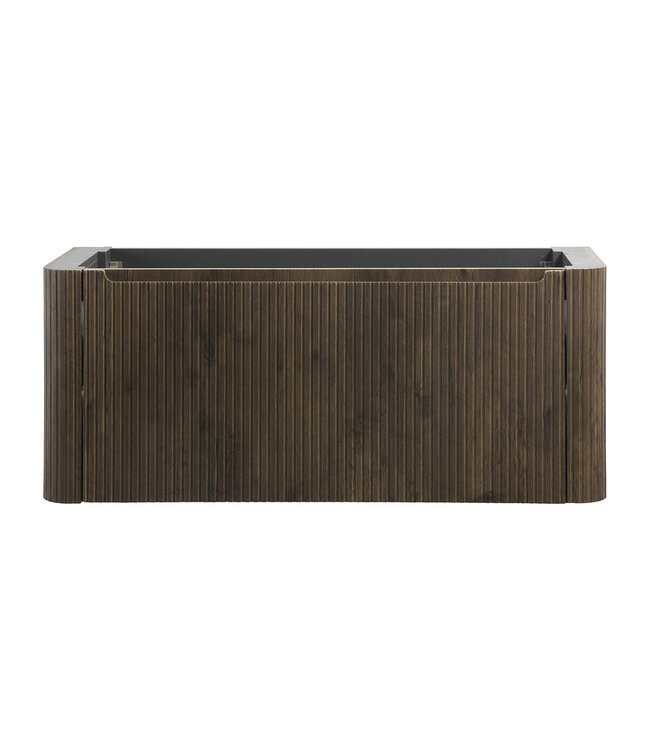 Wastafelonderkast Sulora Bruin Eiken 120cm | Geribbeld Design & Afgeronde hoeken