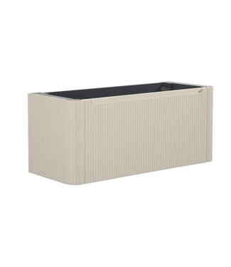 Wiesbaden Wastafelonderkast Sulora Mat Beige 120cm | Geribbeld Design & Afgeronde hoeken