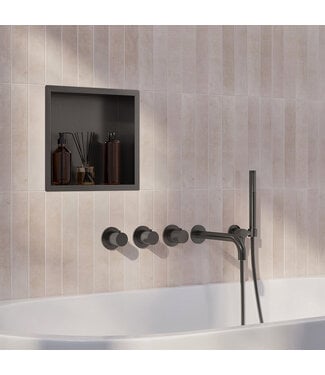 Wiesbaden Inbouw badkraanset Caral met stopkranen | Wiesbaden Gunmetal