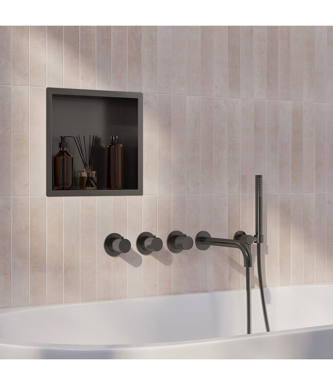 Inbouw badkraanset Caral met stopkranen | Wiesbaden Gunmetal