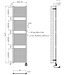 Elektrische Radiator Elara Smart WiFi - 182x45 cm - 1000W - Geborsteld Staal - PVD
