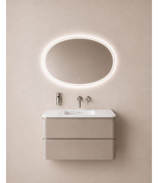 Ovale Badkamerspiegel Oliva 100x70 cm – Dual LED & Verwarming