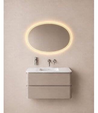 Wiesbaden Ovale Badkamerspiegel Oliva 100x70 cm – Dual LED & Verwarming
