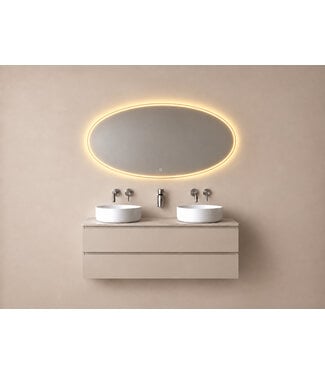 Wiesbaden Ovale Badkamerspiegel Oliva 120x70 cm – Dual LED & Verwarming