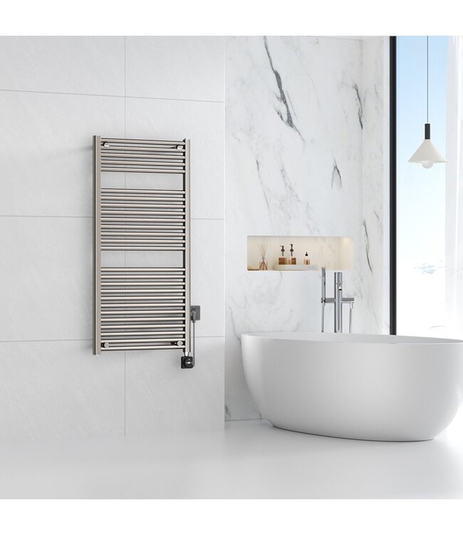 Elektrische Radiator Elara Smart WiFi - 118x60 cm - 700W - Geborsteld Staal - PVD